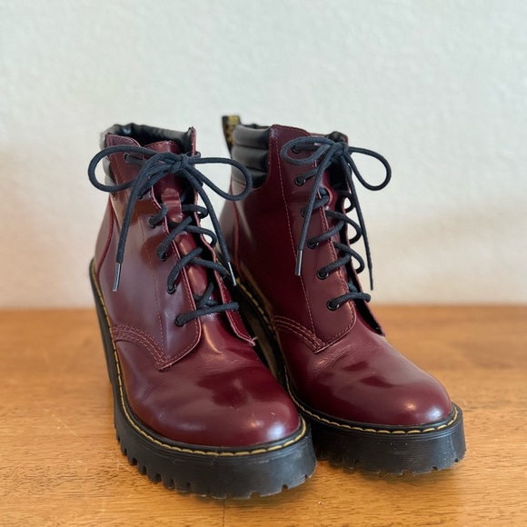 Dr. Martens Cherry Red PERSEPHONE Boots - Picture 1 of 8